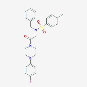 molecular formula C26H28FN3O3S B297781 N-BENZYL-N-{2-[4-(4-FLUOROPHENYL)PIPERAZIN-1-YL]-2-OXOETHYL}-4-METHYLBENZENE-1-SULFONAMIDE 