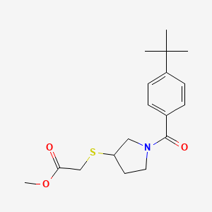 Methyl 2-((1-(4-(tert-butyl)benzoyl)pyrrolidin-3-yl)thio)acetate