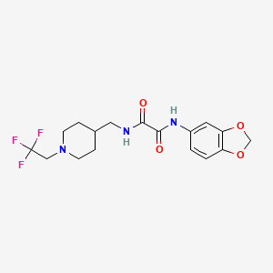 molecular formula C17H20F3N3O4 B2977815 N-(2H-1,3-benzodioxol-5-yl)-N'-{[1-(2,2,2-trifluoroethyl)piperidin-4-yl]methyl}ethanediamide CAS No. 2309746-45-8
