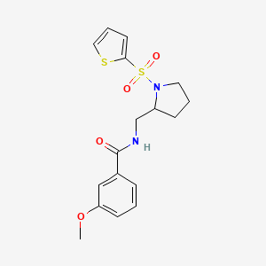3-methoxy-N-((1-(thiophen-2-ylsulfonyl)pyrrolidin-2-yl)methyl)benzamide
