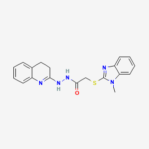 molecular formula C19H19N5OS B2977829 N'-(3,4-dihydroquinolin-2-yl)-2-((1-methyl-1H-benzo[d]imidazol-2-yl)thio)acetohydrazide CAS No. 249294-39-1