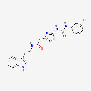 molecular formula C22H20ClN5O2S B2977830 N-(2-(1H-indol-3-yl)ethyl)-2-(2-(3-(3-chlorophenyl)ureido)thiazol-4-yl)acetamide CAS No. 921485-86-1