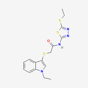 2-((1-ethyl-1H-indol-3-yl)thio)-N-(5-(ethylthio)-1,3,4-thiadiazol-2-yl)acetamide