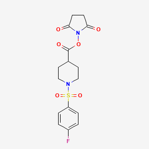 2,5-Dioxopyrrolidin-1-yl 1-((4-fluorophenyl)sulfonyl)piperidine-4-carboxylate