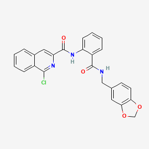 molecular formula C25H18ClN3O4 B2977837 N-(2-{[(2H-1,3-benzodioxol-5-yl)methyl]carbamoyl}phenyl)-1-chloroisoquinoline-3-carboxamide CAS No. 1321132-41-5