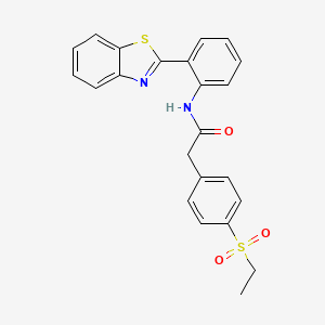 molecular formula C23H20N2O3S2 B2977838 N-(2-(benzo[d]thiazol-2-yl)phenyl)-2-(4-(ethylsulfonyl)phenyl)acetamide CAS No. 941931-66-4