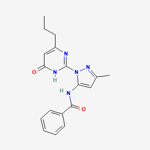 N-(3-methyl-1-(6-oxo-4-propyl-1,6-dihydropyrimidin-2-yl)-1H-pyrazol-5-yl)benzamide
