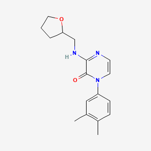 molecular formula C17H21N3O2 B2977850 1-(3,4-Dimethylphenyl)-3-{[(oxolan-2-yl)methyl]amino}-1,2-dihydropyrazin-2-one CAS No. 1031662-36-8
