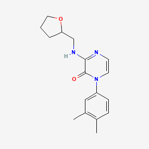 1-(3,4-Dimethylphenyl)-3-(oxolan-2-ylmethylamino)pyrazin-2-one