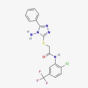 2-[(4-amino-5-phenyl-4H-1,2,4-triazol-3-yl)sulfanyl]-N-[2-chloro-5-(trifluoromethyl)phenyl]acetamide