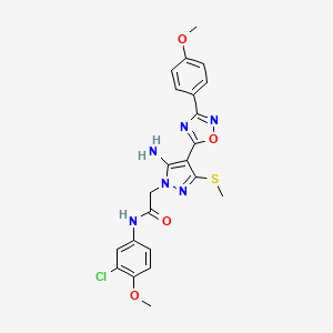 2-[5-amino-4-[3-(4-methoxyphenyl)-1,2,4-oxadiazol-5-yl]-3-(methylsulfanyl)-1H-pyrazol-1-yl]-N~1~-(3-chloro-4-methoxyphenyl)acetamide