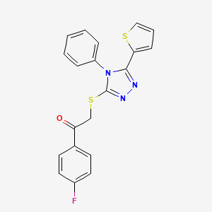 1-(4-fluorophenyl)-2-((4-phenyl-5-(thiophen-2-yl)-4H-1,2,4-triazol-3-yl)thio)ethanone