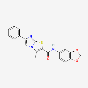 N-(1,3-benzodioxol-5-yl)-3-methyl-6-phenyl-2-imidazo[2,1-b]thiazolecarboxamide