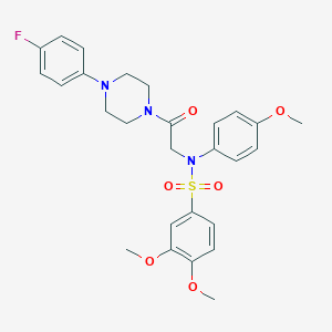 molecular formula C27H30FN3O6S B297787 N-[2-[4-(4-fluorophenyl)piperazin-1-yl]-2-oxoethyl]-3,4-dimethoxy-N-(4-methoxyphenyl)benzenesulfonamide 
