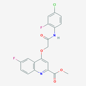 molecular formula C19H13ClF2N2O4 B2977882 Methyl 4-{[(4-chloro-2-fluorophenyl)carbamoyl]methoxy}-6-fluoroquinoline-2-carboxylate CAS No. 1359500-11-0