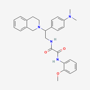 molecular formula C28H32N4O3 B2977899 N'-{2-[4-(dimethylamino)phenyl]-2-(1,2,3,4-tetrahydroisoquinolin-2-yl)ethyl}-N-(2-methoxyphenyl)ethanediamide CAS No. 941959-16-6