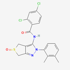 molecular formula C20H17Cl2N3O2S B2977900 2,4-dichloro-N-[2-(2,3-dimethylphenyl)-5-oxo-4,6-dihydrothieno[3,4-c]pyrazol-3-yl]benzamide CAS No. 1020453-52-4