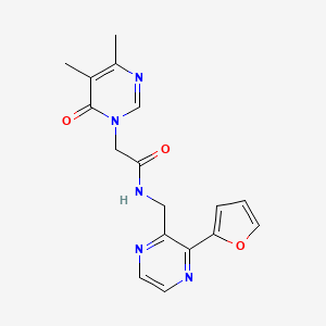 molecular formula C17H17N5O3 B2977915 2-(4,5-二甲基-6-氧代嘧啶-1(6H)-基)-N-((3-(呋喃-2-基)吡嗪-2-基)甲基)乙酰胺 CAS No. 2097898-90-1