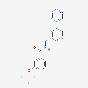 molecular formula C19H14F3N3O2 B2977916 N-([3,3'-bipyridin]-5-ylmethyl)-3-(trifluoromethoxy)benzamide CAS No. 2194901-40-9