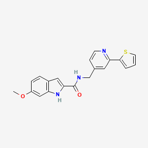 6-methoxy-N-((2-(thiophen-2-yl)pyridin-4-yl)methyl)-1H-indole-2-carboxamide