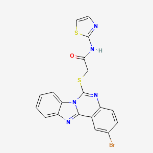 2-(2-bromobenzimidazolo[1,2-c]quinazolin-6-yl)sulfanyl-N-(1,3-thiazol-2-yl)acetamide