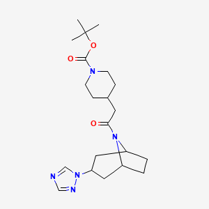 tert-butyl 4-(2-((1R,5S)-3-(1H-1,2,4-triazol-1-yl)-8-azabicyclo[3.2.1]octan-8-yl)-2-oxoethyl)piperidine-1-carboxylate