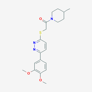 2-[6-(3,4-Dimethoxyphenyl)pyridazin-3-yl]sulfanyl-1-(4-methylpiperidin-1-yl)ethanone