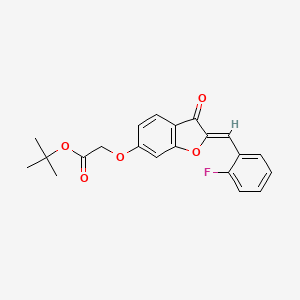 molecular formula C21H19FO5 B2977928 (Z)-tert-butyl 2-((2-(2-fluorobenzylidene)-3-oxo-2,3-dihydrobenzofuran-6-yl)oxy)acetate CAS No. 623117-69-1