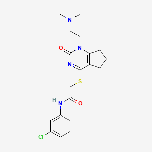 molecular formula C19H23ClN4O2S B2977969 N-(3-chlorophenyl)-2-({1-[2-(dimethylamino)ethyl]-2-oxo-1H,2H,5H,6H,7H-cyclopenta[d]pyrimidin-4-yl}sulfanyl)acetamide CAS No. 933203-88-4