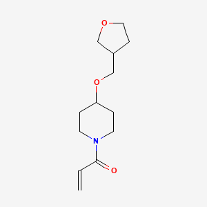 molecular formula C13H21NO3 B2977975 1-[4-(Oxolan-3-ylmethoxy)piperidin-1-yl]prop-2-en-1-one CAS No. 2176843-72-2