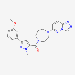 molecular formula C22H24N8O2 B2977978 (4-([1,2,4]triazolo[4,3-b]pyridazin-6-yl)-1,4-diazepan-1-yl)(3-(3-methoxyphenyl)-1-methyl-1H-pyrazol-5-yl)methanone CAS No. 2319640-60-1