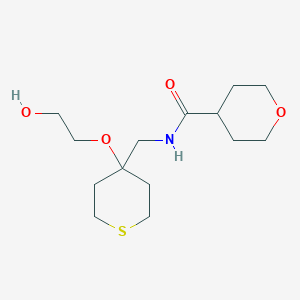molecular formula C14H25NO4S B2977987 N-((4-(2-hydroxyethoxy)tetrahydro-2H-thiopyran-4-yl)methyl)tetrahydro-2H-pyran-4-carboxamide CAS No. 2176124-78-8