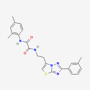 molecular formula C23H23N5O2S B2977988 N1-(2,4-二甲基苯基)-N2-(2-(2-(间甲苯基)噻唑并[3,2-b][1,2,4]三唑-6-基)乙基)草酰胺 CAS No. 894040-41-6