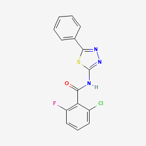 molecular formula C15H9ClFN3OS B2977990 2-氯-6-氟-N-(5-苯基-1,3,4-噻二唑-2-基)苯甲酰胺 CAS No. 391862-36-5