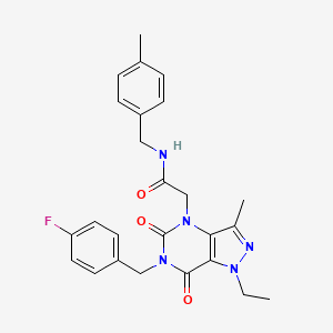 2-(1-ethyl-6-(4-fluorobenzyl)-3-methyl-5,7-dioxo-6,7-dihydro-1H-pyrazolo[4,3-d]pyrimidin-4(5H)-yl)-N-(4-methylbenzyl)acetamide