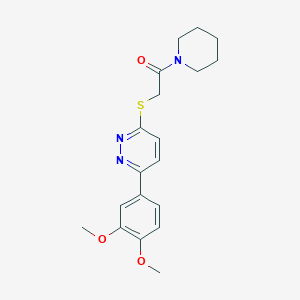 2-[6-(3,4-Dimethoxyphenyl)pyridazin-3-yl]sulfanyl-1-piperidin-1-ylethanone