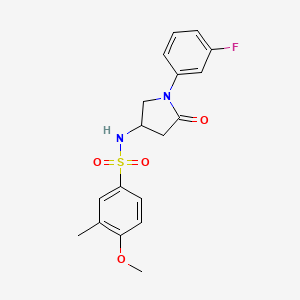 N-(1-(3-fluorophenyl)-5-oxopyrrolidin-3-yl)-4-methoxy-3-methylbenzenesulfonamide