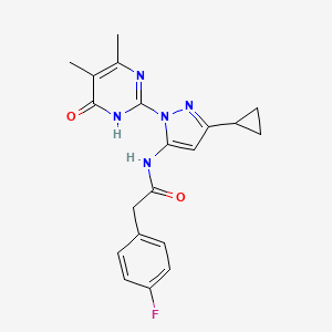 N-(3-cyclopropyl-1-(4,5-dimethyl-6-oxo-1,6-dihydropyrimidin-2-yl)-1H-pyrazol-5-yl)-2-(4-fluorophenyl)acetamide