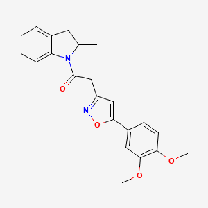 2-(5-(3,4-Dimethoxyphenyl)isoxazol-3-yl)-1-(2-methylindolin-1-yl)ethanone