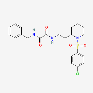 molecular formula C22H26ClN3O4S B2978027 N'-benzyl-N-{2-[1-(4-chlorobenzenesulfonyl)piperidin-2-yl]ethyl}ethanediamide CAS No. 898460-36-1