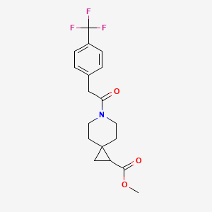 molecular formula C18H20F3NO3 B2978030 Methyl 6-(2-(4-(trifluoromethyl)phenyl)acetyl)-6-azaspiro[2.5]octane-1-carboxylate CAS No. 2034552-01-5