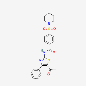 N-(5-acetyl-4-phenylthiazol-2-yl)-4-((4-methylpiperidin-1-yl)sulfonyl)benzamide