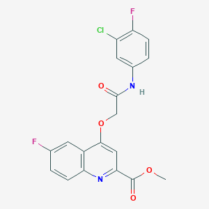 Methyl 4-(2-((3-chloro-4-fluorophenyl)amino)-2-oxoethoxy)-6-fluoroquinoline-2-carboxylate