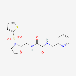 N1-(pyridin-2-ylmethyl)-N2-((3-(thiophen-2-ylsulfonyl)oxazolidin-2-yl)methyl)oxalamide
