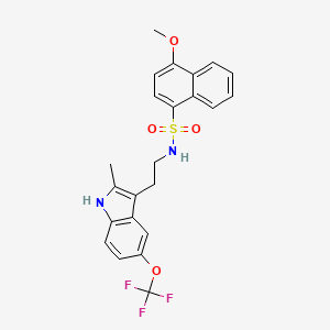 4-methoxy-N-{2-[2-methyl-5-(trifluoromethoxy)-1H-indol-3-yl]ethyl}naphthalene-1-sulfonamide