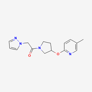 1-(3-((5-methylpyridin-2-yl)oxy)pyrrolidin-1-yl)-2-(1H-pyrazol-1-yl)ethanone