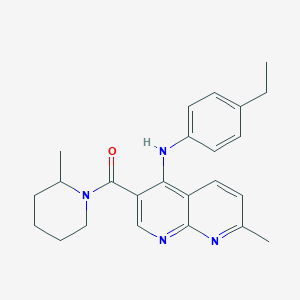 molecular formula C24H28N4O B2978076 N-(4-ethylphenyl)-7-methyl-3-(2-methylpiperidine-1-carbonyl)-1,8-naphthyridin-4-amine CAS No. 1251610-42-0
