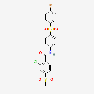 molecular formula C20H15BrClNO5S2 B2978080 N-[4-(4-bromobenzenesulfonyl)phenyl]-2-chloro-4-methanesulfonylbenzamide CAS No. 400088-88-2