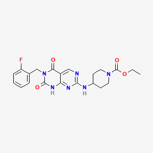 Ethyl 4-((6-(2-fluorobenzyl)-5,7-dioxo-5,6,7,8-tetrahydropyrimido[4,5-d]pyrimidin-2-yl)amino)piperidine-1-carboxylate