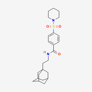 molecular formula C24H34N2O3S B2978093 N-[2-(ADAMANTAN-1-YL)ETHYL]-4-(PIPERIDINE-1-SULFONYL)BENZAMIDE CAS No. 433305-71-6
